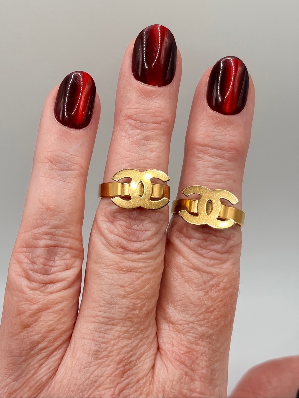 Shiny Gold Monogram Ring